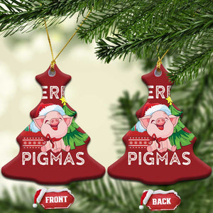 Merry Pigmas Cute Pig Santa Xmas Farmer Christmas Ornament TS09 Christmas Tree Red Print Your Wear