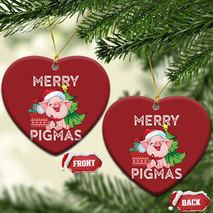 Merry Pigmas Cute Pig Santa Xmas Farmer Christmas Ornament TS09 Heart Red Print Your Wear