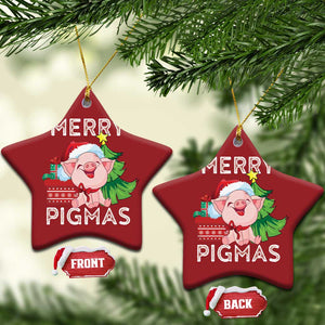 Merry Pigmas Cute Pig Santa Xmas Farmer Christmas Ornament TS09 Star Red Print Your Wear