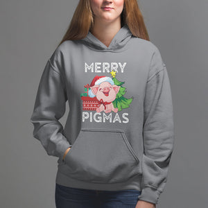 Merry Pigmas Pig Santa Christmas Light Farmer Hoodie TS09 Charcoal Printyourwear