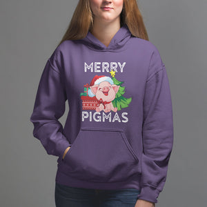 Merry Pigmas Pig Santa Christmas Light Farmer Hoodie TS09 Purple Printyourwear