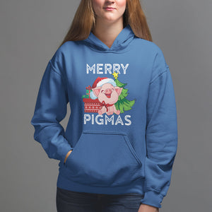 Merry Pigmas Pig Santa Christmas Light Farmer Hoodie TS09 Royal Blue Printyourwear