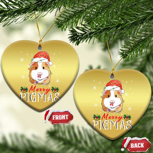 Merry Pigmas Christmas Cute Guinea Pig Christmas Ornament TS09 Heart Gold Print Your Wear