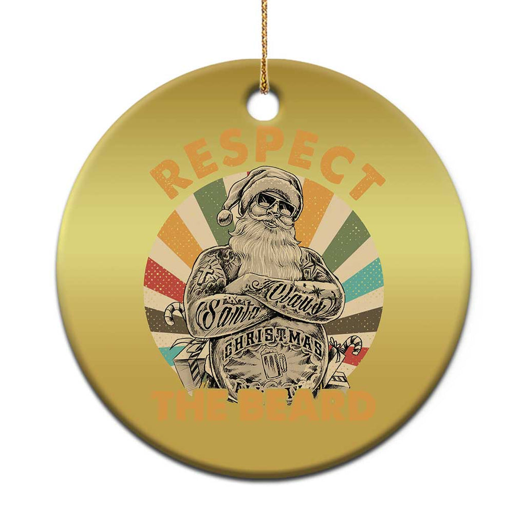 Retro Xmas Christmas Ornament Respect The Beard Cool Santa Vintage TS09 Print Your Wear