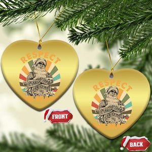 Retro Xmas Christmas Ornament Respect The Beard Cool Santa Vintage TS09 Heart Gold Print Your Wear