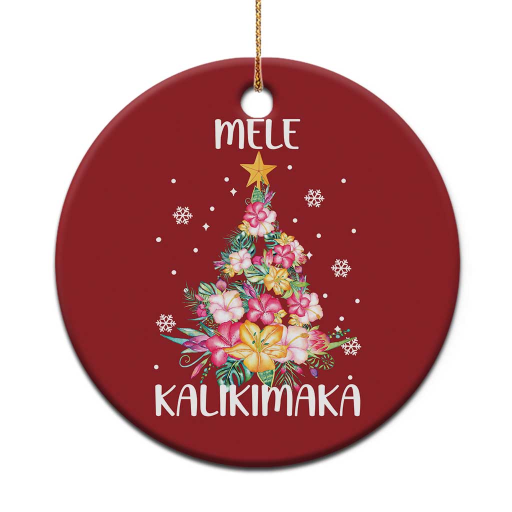 Xmas In Hawaii Christmas Ornament Mele Kalikimaka Hawaiian Christmas Tree Tropical Flower TS09 Print Your Wear