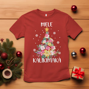 Mele Kalikimaka Hawaiian Christmas Tree Tropical Flower T Shirt TS09 Red Printyourwear