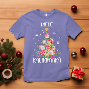 Mele Kalikimaka Hawaiian Christmas Tree Tropical Flower T Shirt TS09 Violet Printyourwear