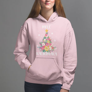 Mele Kalikimaka Hawaiian Christmas Tree Tropical Flower Hoodie TS09 Light Pink Printyourwear