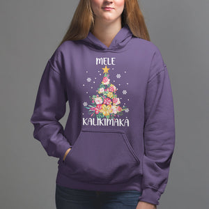 Mele Kalikimaka Hawaiian Christmas Tree Tropical Flower Hoodie TS09 Purple Printyourwear