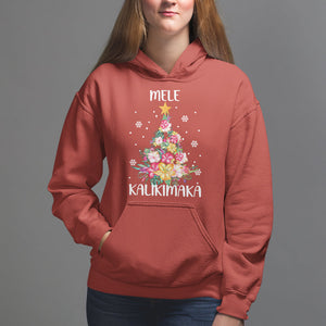 Mele Kalikimaka Hawaiian Christmas Tree Tropical Flower Hoodie TS09 Red Printyourwear