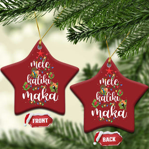 Mele Kalikimaka Hawaiian Xmas Tree Christmas Ornament TS09 Star Red Print Your Wear