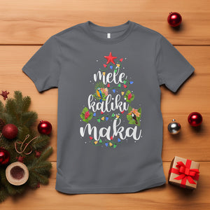 Mele Kalikimaka Hawaiian Christmas Tree T Shirt TS09 Charcoal Printyourwear