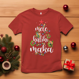 Mele Kalikimaka Hawaiian Christmas Tree T Shirt TS09 Red Printyourwear