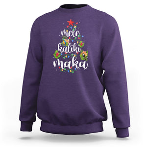 Mele Kalikimaka Hawaiian Christmas Tree Sweatshirt TS09 Purple Printyourwear