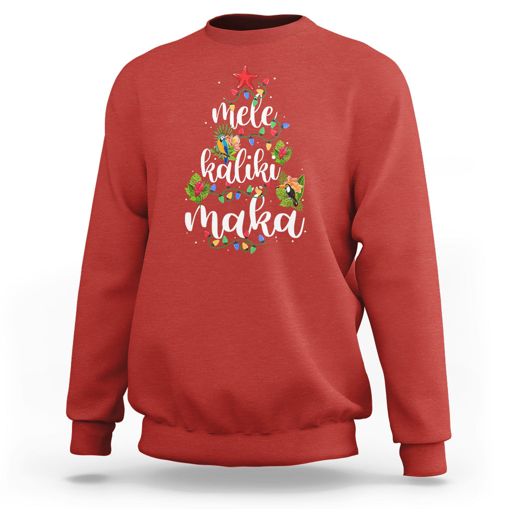 Mele Kalikimaka Hawaiian Christmas Tree Sweatshirt TS09 Red Printyourwear