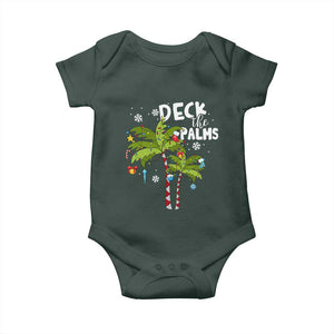 Christmas In Hawaii Baby Onesie Deck the Palms Xmas Tree TS09 Dark Forest Green Print Your Wear