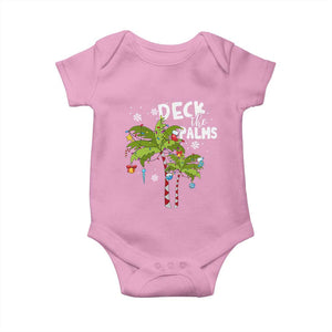 Christmas In Hawaii Baby Onesie Deck the Palms Xmas Tree TS09 Light Pink Print Your Wear