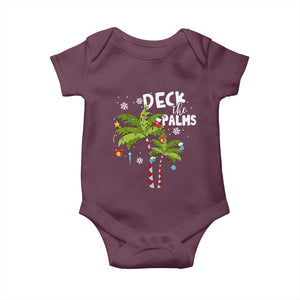 Christmas In Hawaii Baby Onesie Deck the Palms Xmas Tree TS09 Maroon Print Your Wear