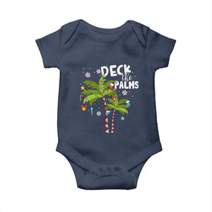 Christmas In Hawaii Baby Onesie Deck the Palms Xmas Tree TS09 Navy Print Your Wear