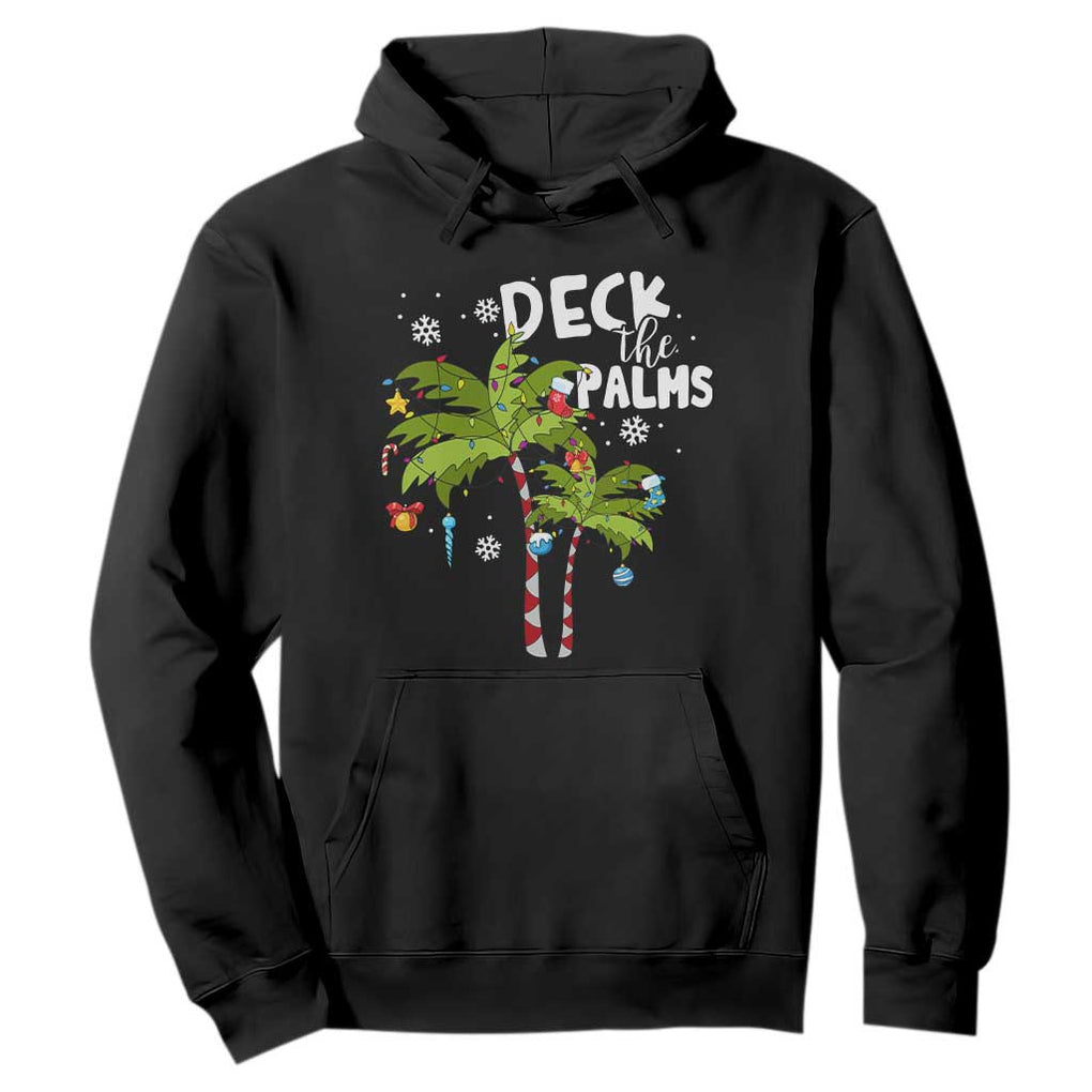 Christmas In Hawaii Hoodie Deck the Palms Xmas Tree TS09 Black Print Your Wear