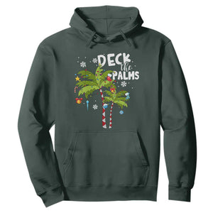 Christmas In Hawaii Hoodie Deck the Palms Xmas Tree TS09 Dark Forest Green Print Your Wear