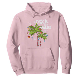 Christmas In Hawaii Hoodie Deck the Palms Xmas Tree TS09 Light Pink Print Your Wear