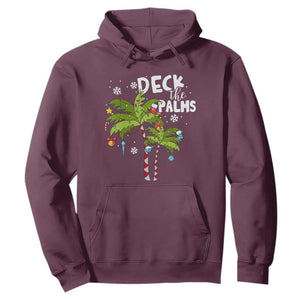 Christmas In Hawaii Hoodie Deck the Palms Xmas Tree TS09 Maroon Print Your Wear