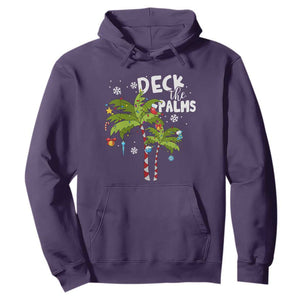 Christmas In Hawaii Hoodie Deck the Palms Xmas Tree TS09 Purple Print Your Wear