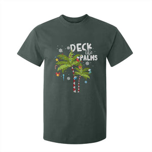 Christmas In Hawaii T Shirt For Kid Deck the Palms Xmas Tree TS09 Dark Forest Green Print Your Wear