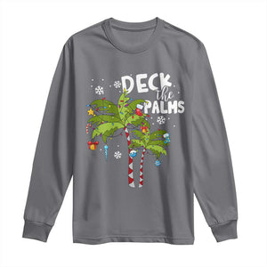 Christmas In Hawaii Long Sleeve Shirt Deck the Palms Xmas Tree TS09 Charcoal Print Your Wear