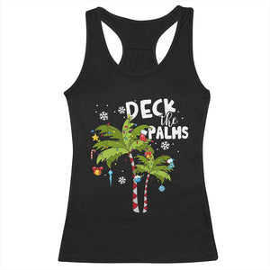 Christmas In Hawaii Racerback Tank Top Deck the Palms Xmas Tree TS09 Black Print Your Wear