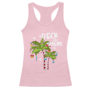 Christmas In Hawaii Racerback Tank Top Deck the Palms Xmas Tree TS09 Light Pink Print Your Wear