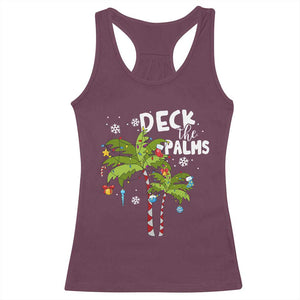 Christmas In Hawaii Racerback Tank Top Deck the Palms Xmas Tree TS09 Maroon Print Your Wear