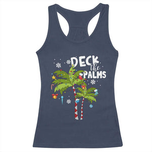 Christmas In Hawaii Racerback Tank Top Deck the Palms Xmas Tree TS09 Navy Print Your Wear