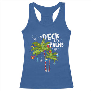 Christmas In Hawaii Racerback Tank Top Deck the Palms Xmas Tree TS09 Royal Blue Print Your Wear