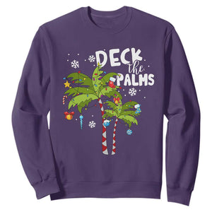 Christmas In Hawaii Sweatshirt Deck the Palms Xmas Tree TS09 Purple Print Your Wear