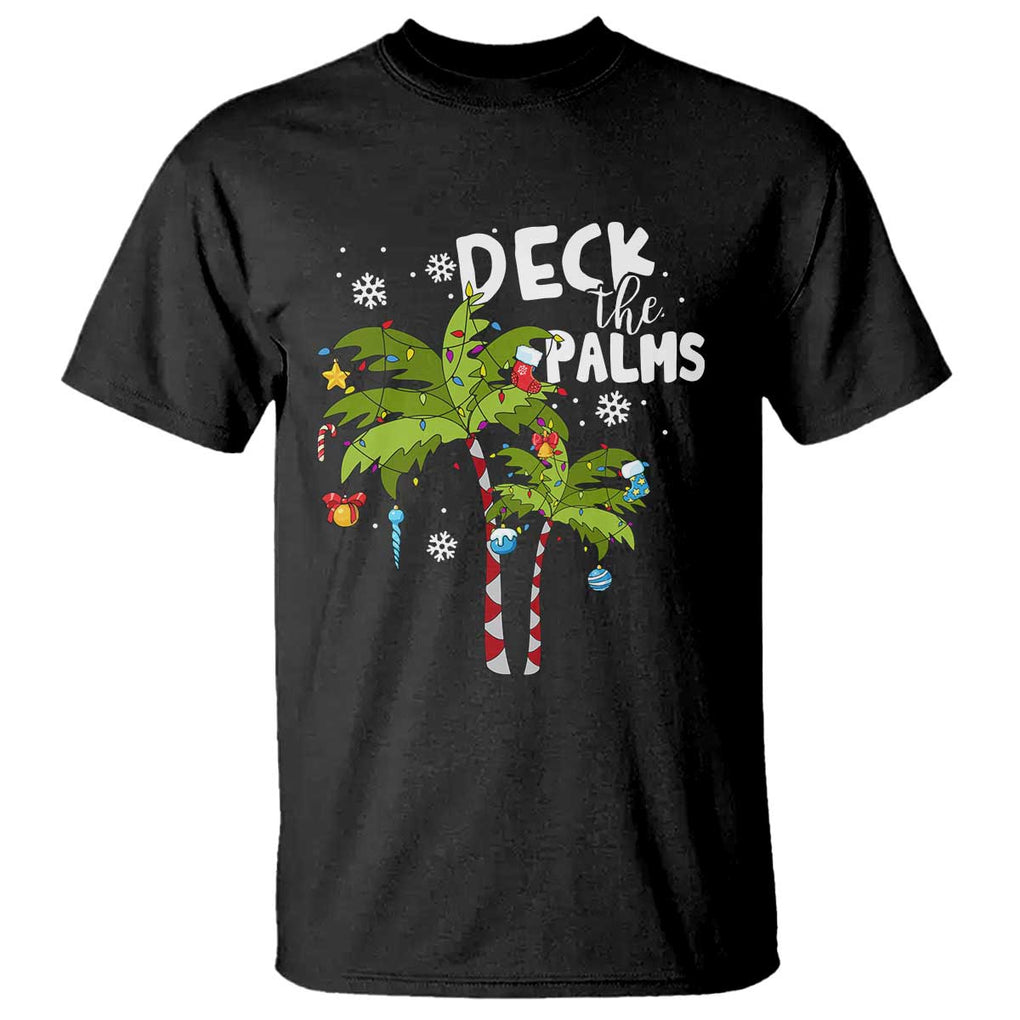 Christmas In Hawaii T Shirt Deck the Palms Xmas Tree TS09 Black Print Your Wear