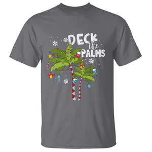 Christmas In Hawaii T Shirt Deck the Palms Xmas Tree TS09 Charcoal Print Your Wear