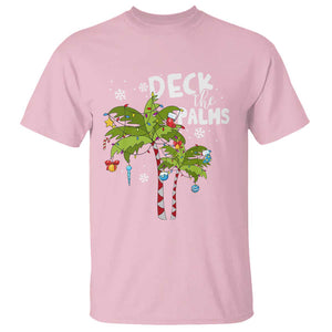 Christmas In Hawaii T Shirt Deck the Palms Xmas Tree TS09 Light Pink Print Your Wear