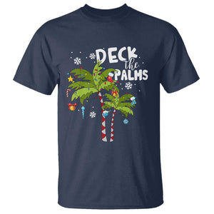 Christmas In Hawaii T Shirt Deck the Palms Xmas Tree TS09 Navy Print Your Wear