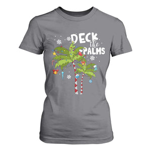 Christmas In Hawaii T Shirt For Women Deck the Palms Xmas Tree TS09 Charcoal Print Your Wear