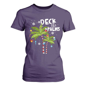 Christmas In Hawaii T Shirt For Women Deck the Palms Xmas Tree TS09 Purple Print Your Wear