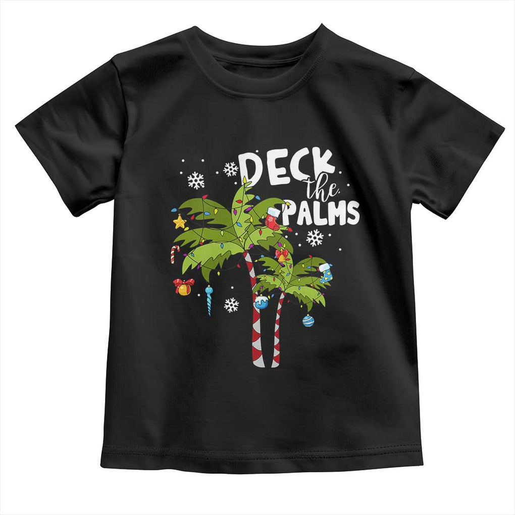 Christmas In Hawaii Toddler T Shirt Deck the Palms Xmas Tree TS09 Black Print Your Wear