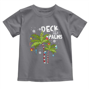 Christmas In Hawaii Toddler T Shirt Deck the Palms Xmas Tree TS09 Charcoal Print Your Wear