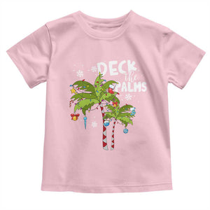 Christmas In Hawaii Toddler T Shirt Deck the Palms Xmas Tree TS09 Light Pink Print Your Wear