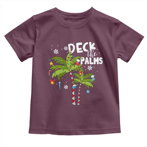 Christmas In Hawaii Toddler T Shirt Deck the Palms Xmas Tree TS09 Maroon Print Your Wear