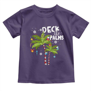 Christmas In Hawaii Toddler T Shirt Deck the Palms Xmas Tree TS09 Purple Print Your Wear