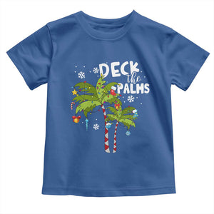 Christmas In Hawaii Toddler T Shirt Deck the Palms Xmas Tree TS09 Royal Blue Print Your Wear