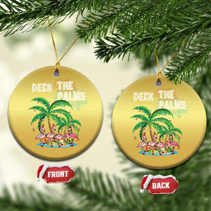 Xmas In Hawaii Christmas Ornament Deck the Palms Firework Flamingo TS09 Circle Gold Print Your Wear